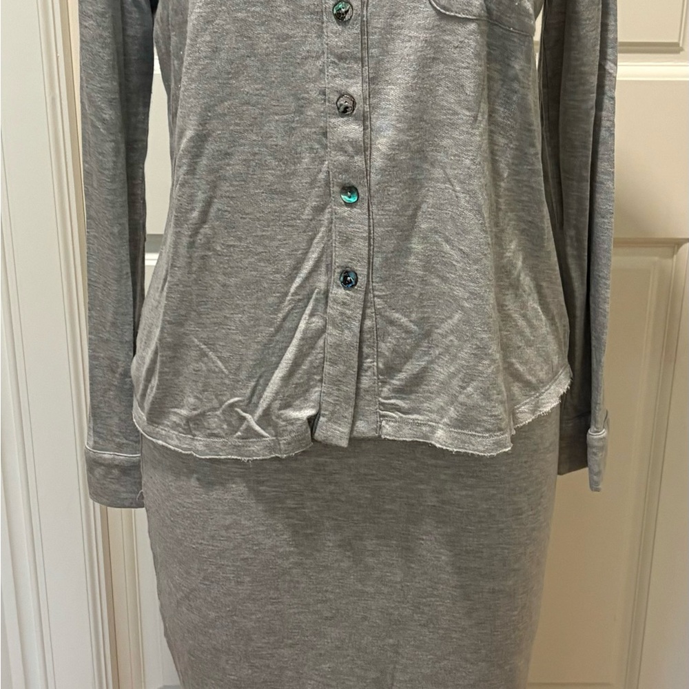 Bleusalt shirt and skirt combo, heather grey